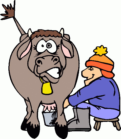 clip art man milking cow - photo #3