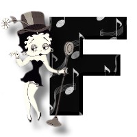 Betty boop schwarz alphabete