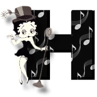 Betty boop schwarz alphabete