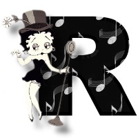 Betty boop schwarz alphabete