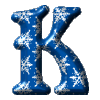 Blau mit schneeflocken alphabete