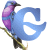 Blauer vogel alphabete