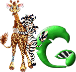 Giraffe mit zebra alphabete