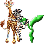 Giraffe mit zebra