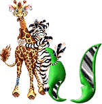 Giraffe mit zebra