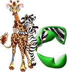 Giraffe mit zebra