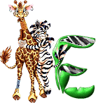 Giraffe mit zebra alphabete