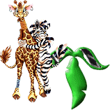 Giraffe mit zebra