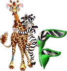 Giraffe mit zebra alphabete