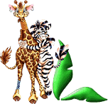 Giraffe mit zebra