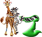 Giraffe mit zebra
