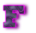 Neon schwarz alphabete