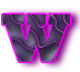 Neon schwarz alphabete