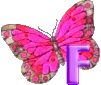 Schmetterlinge rosa alphabete