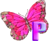 Schmetterlinge rosa alphabete