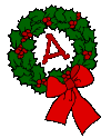 Weihnachten kranz alphabete