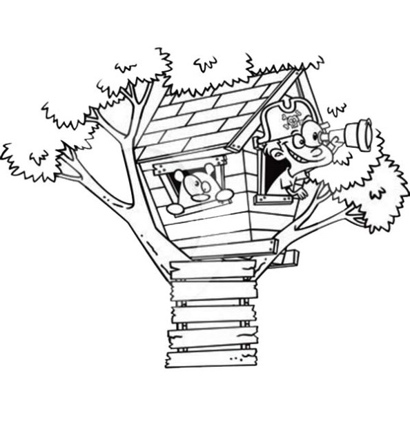 Baumhaus ausmalbilder