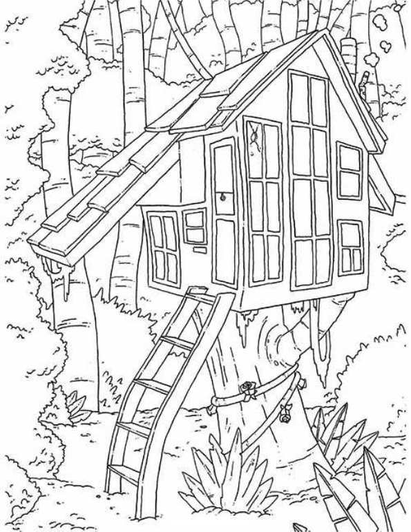 Baumhaus ausmalbilder