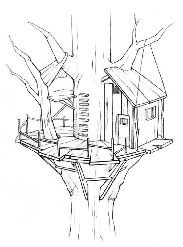 Baumhaus ausmalbilder