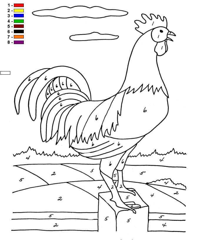 Farben auf der zahl farm ausmalbilder