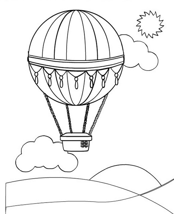 Heissluftballon ausmalbilder