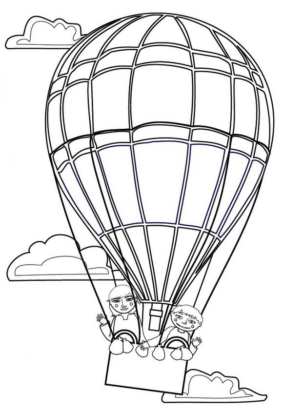 Heissluftballon ausmalbilder