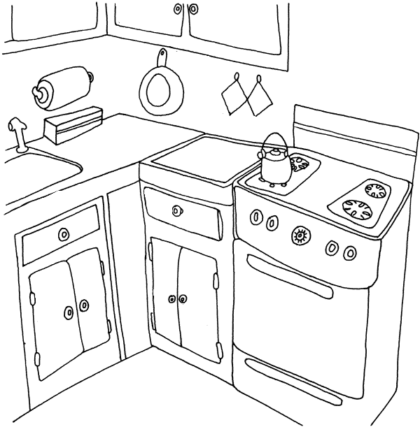Kuche kochen ausmalbilder