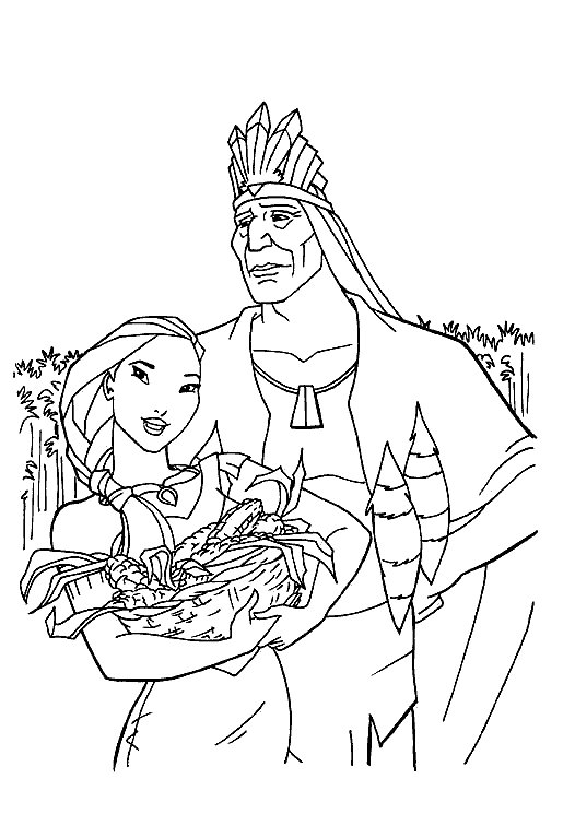 Pocahontas ausmalbilder