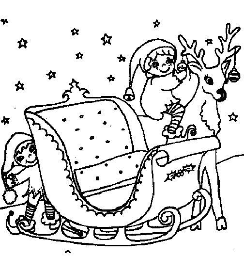 Weihnachten schlitten ausmalbilder